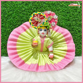 Coton Plain Lemon & Light Pink Laddu Gopal Poshak